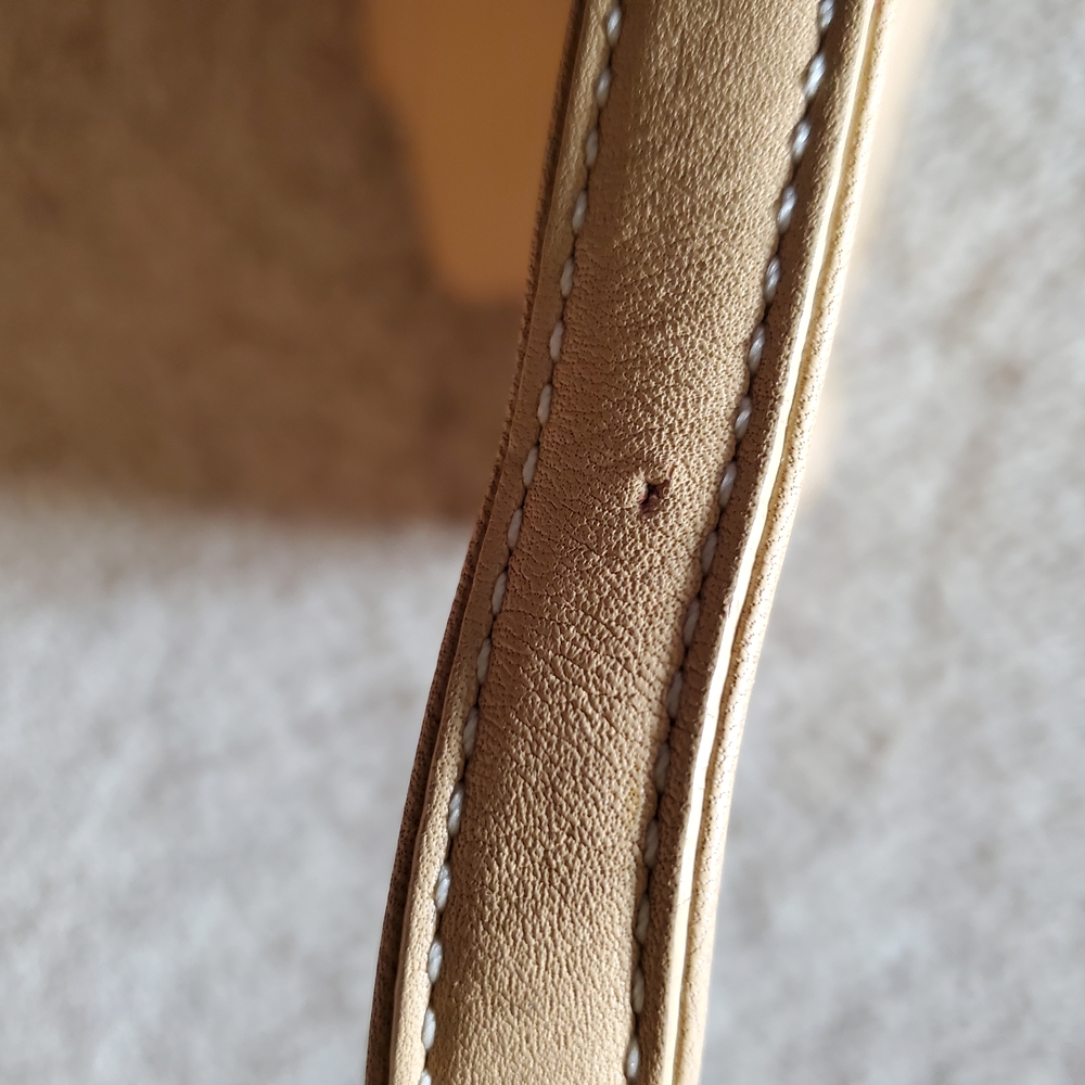 COLE HAAN Classic Creamy Tan Beige Leather Satchel Bag - Picture 9 of 10
